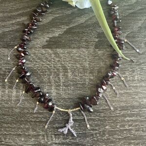Elegant Garnet Necklace with Silver Accents